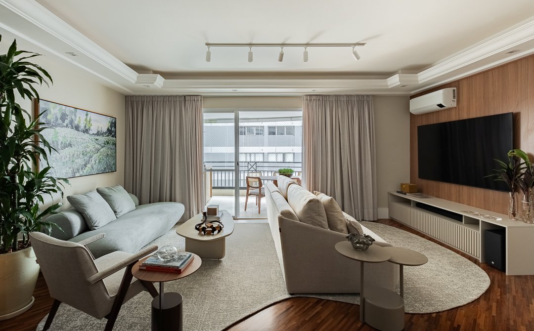 Apartamento Vivai, Ambientes integrados, composição de cores, foto 2