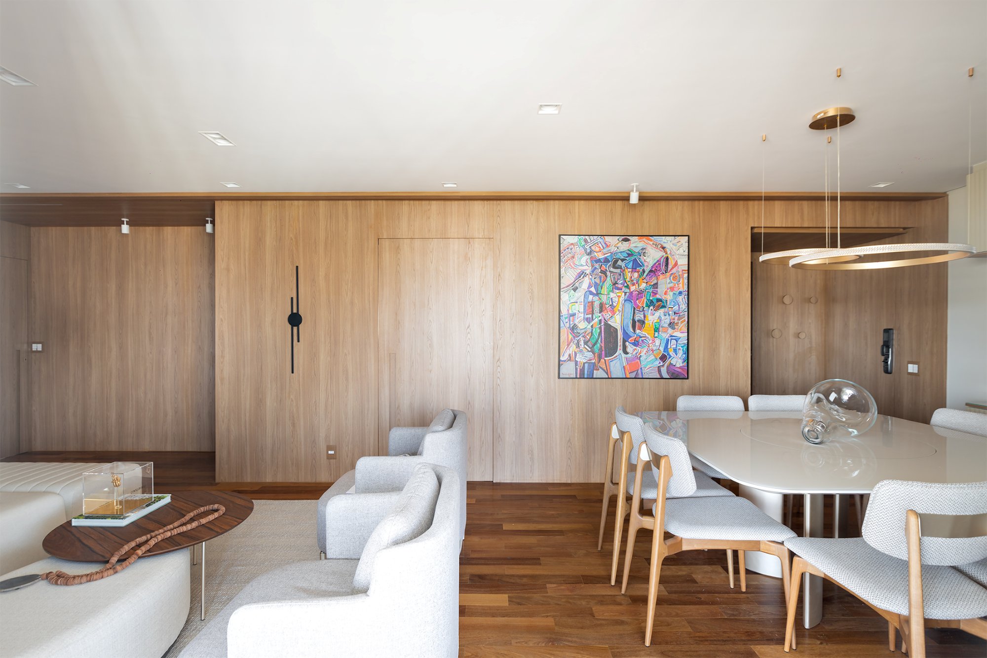 Apartamento Volare, Salas integradas com painel, foto 2